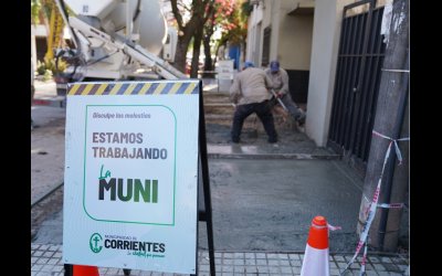 Más de 10.000 m² de veredas están en proceso de renovación en Corrientes