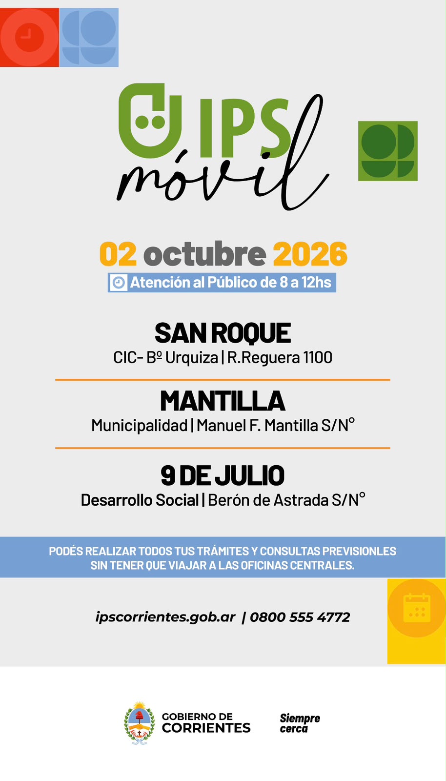 El IPS acerca sus oficinas móviles a tres localidades este 2 de octubre