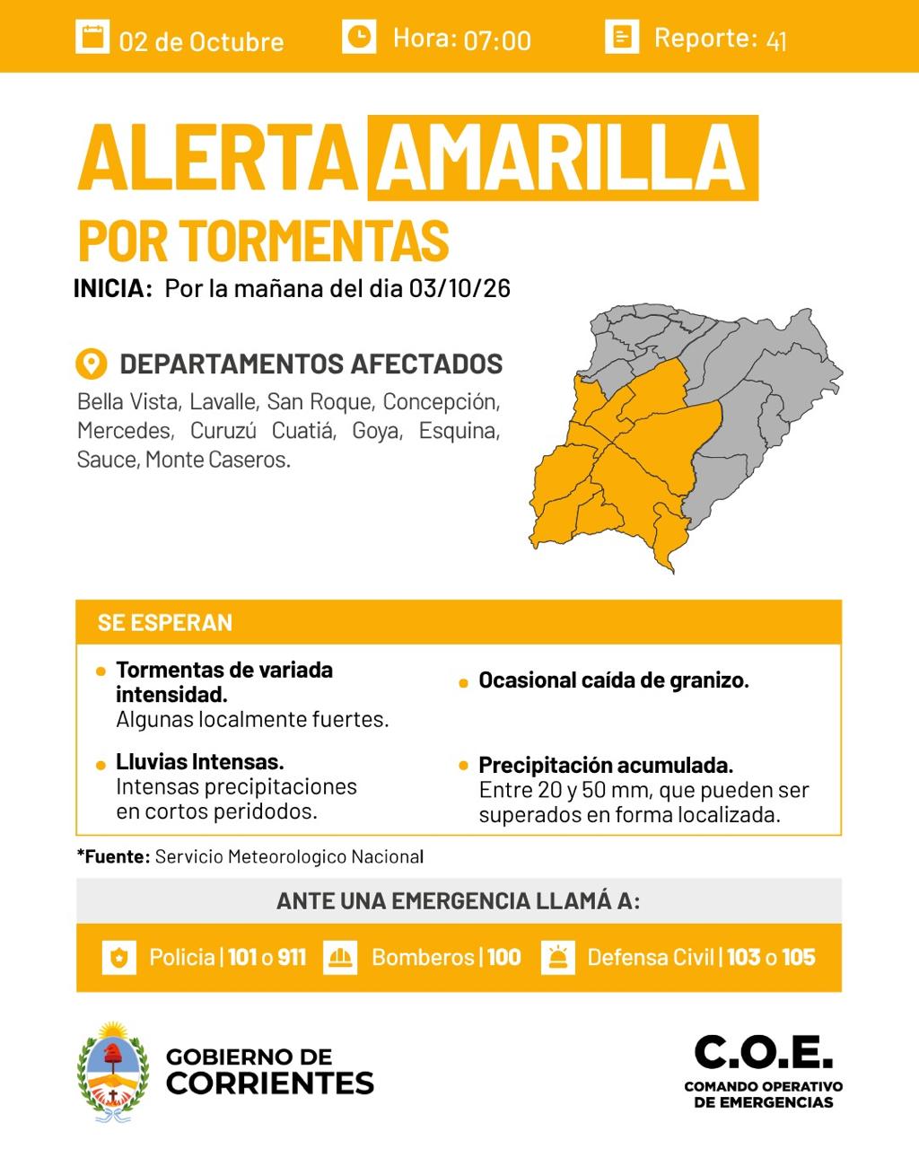 Alerta por tormentas: Corrientes se prepara para un cambio de tiempo desde este viernes