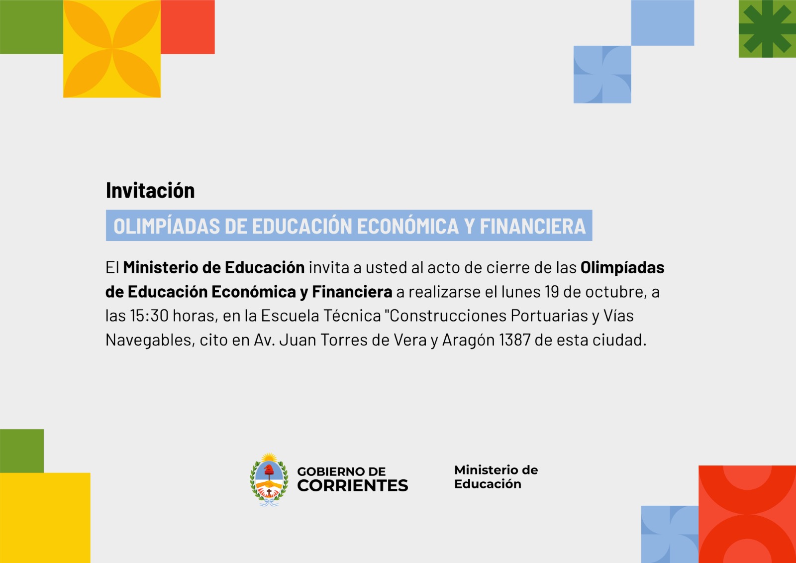 3ra Olimpíada de Educación Económica y Financiera Nivel I  4ta Olimpíada de Educación Económica y Financiera Nivel II